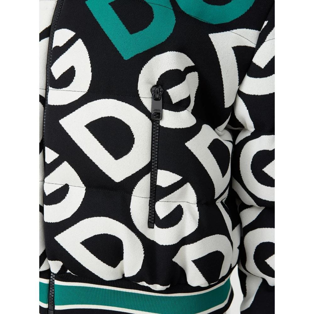 Dolce & Gabbana Zwart en wit gewatteerd bomberjack Multicolor Dames