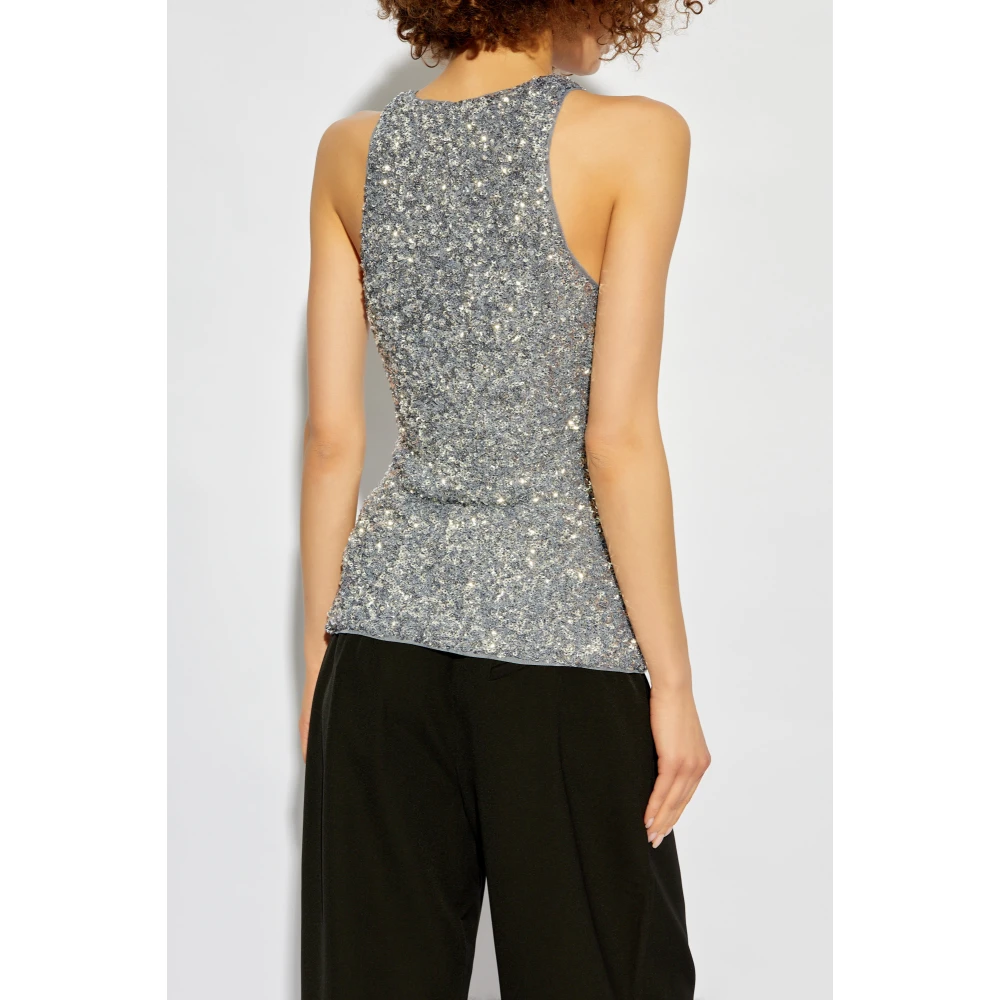 Ganni Paillettentop Gray Dames
