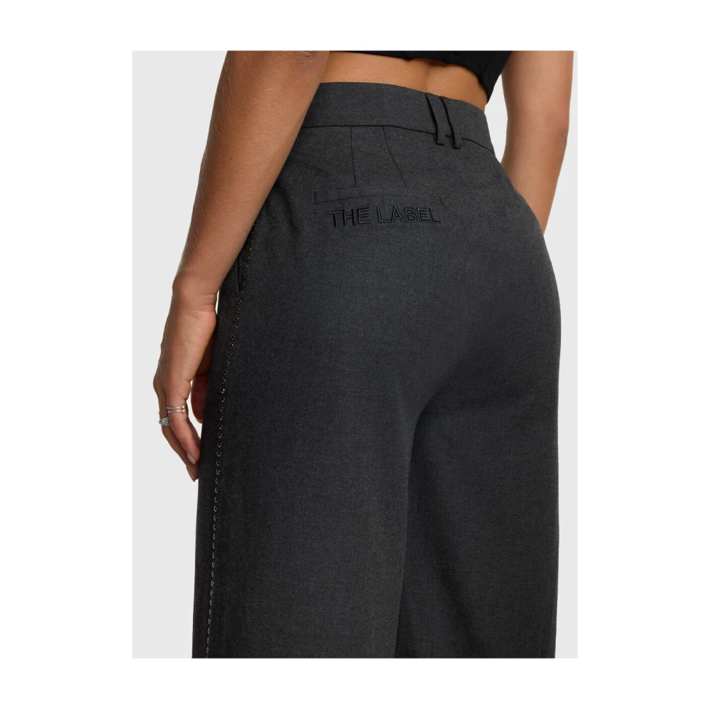 Alix The Label Wijde Dames Geweven Broek Gray Dames