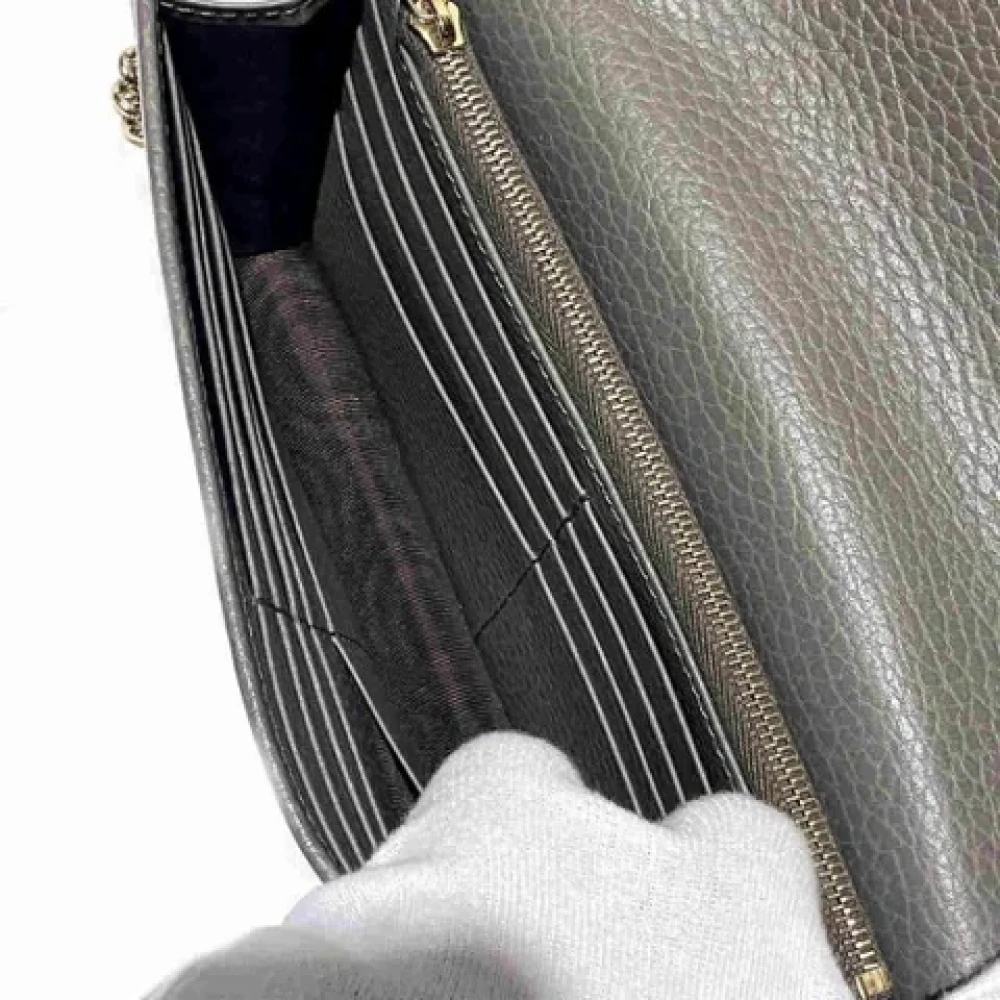 Gucci Vintage Pre-owned Leather wallets Gray Dames