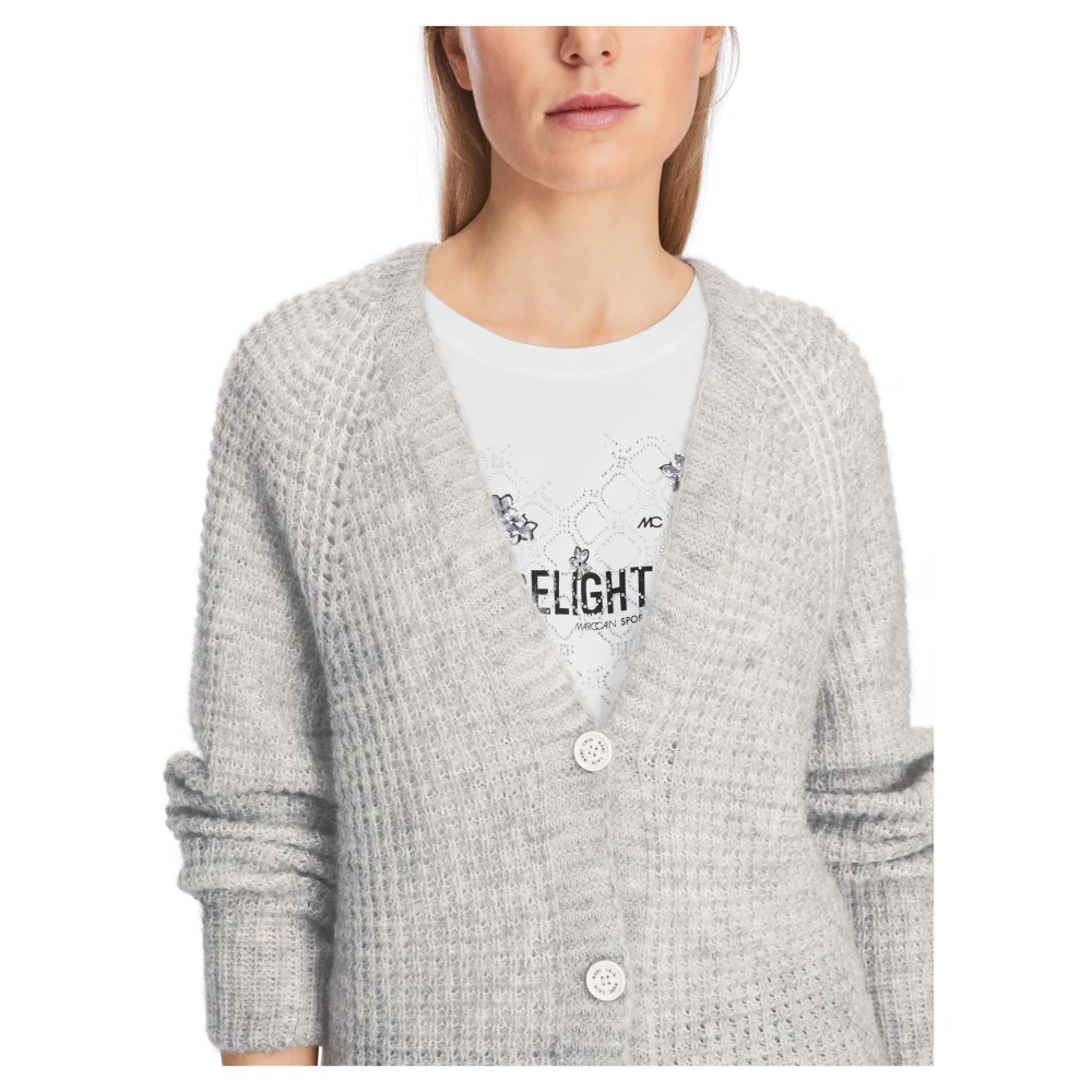 Marc Cain Alpaca Blend Raglan Cardigan Gray Dames