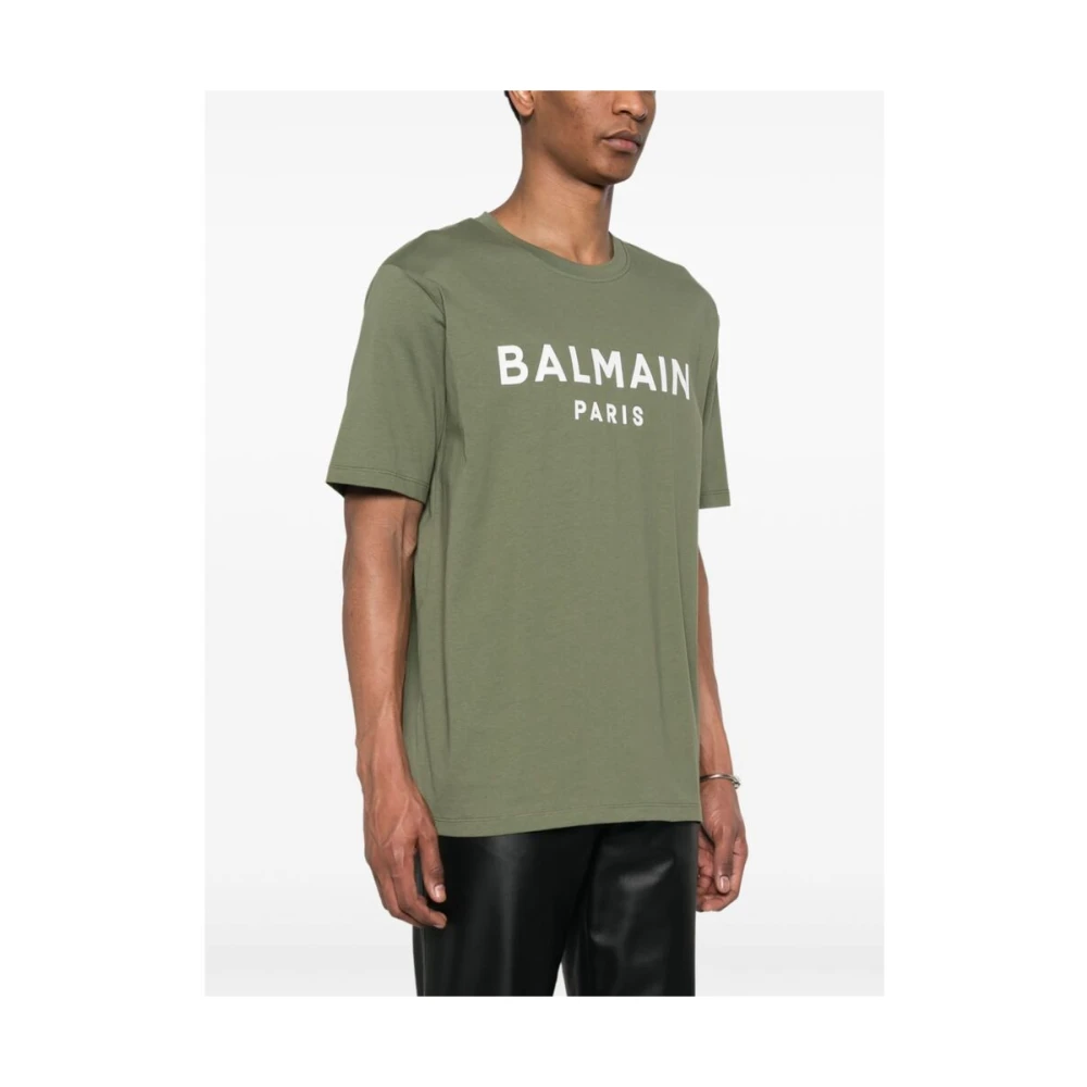 Balmain T-Shirts Green Heren
