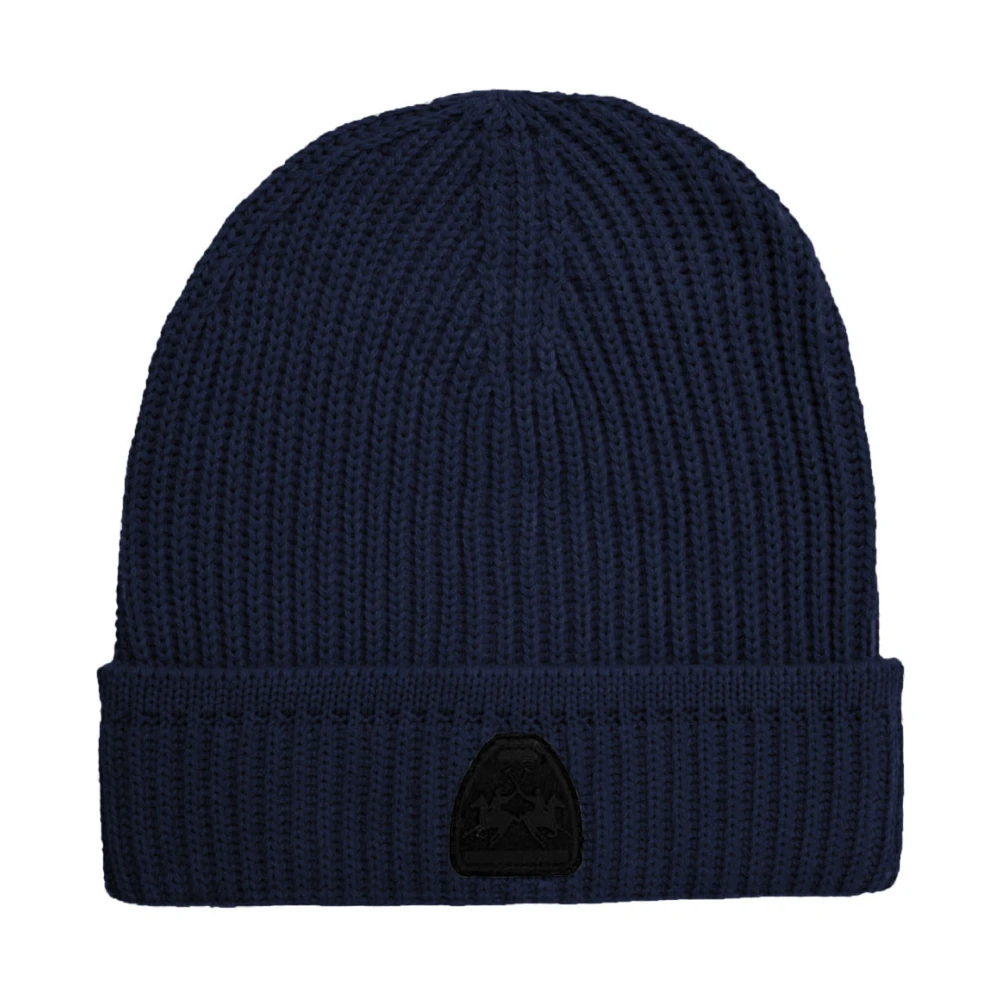 LA MARTINA Heren Acryl Logo Beanie Muts Blue Heren