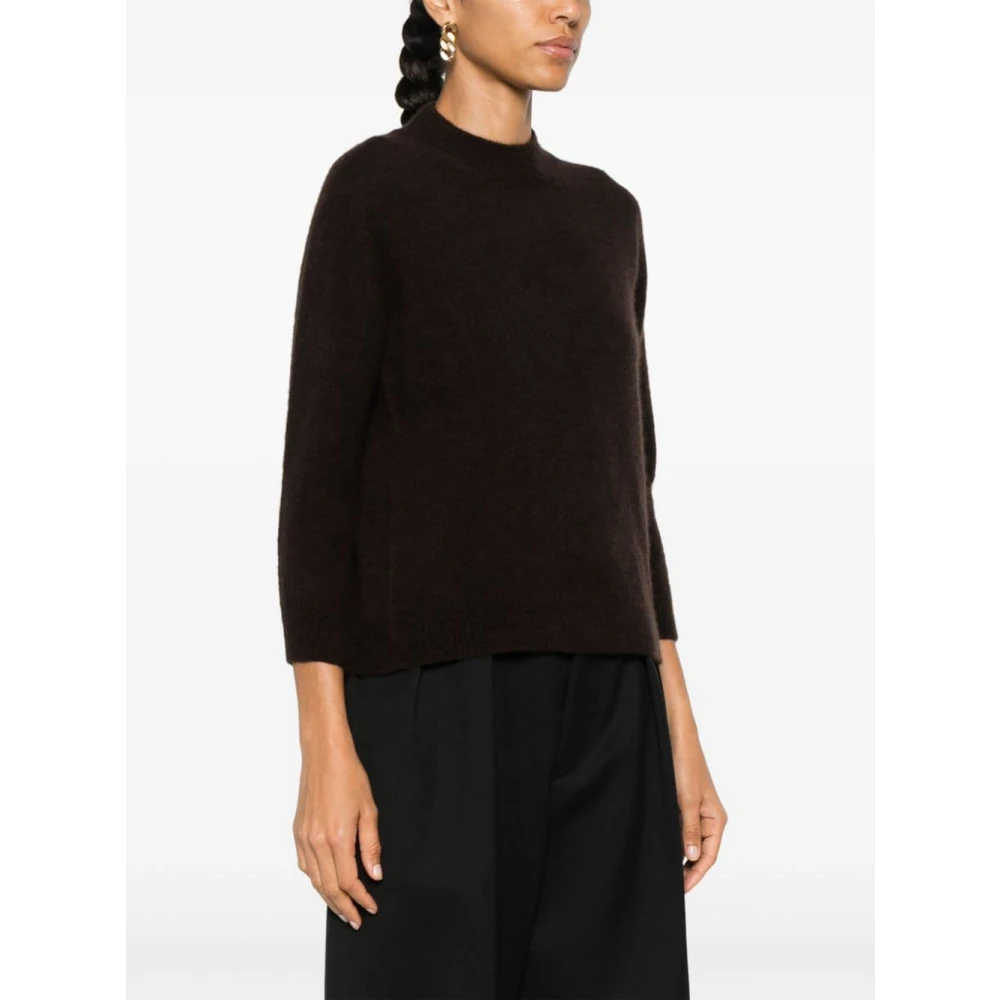Roberto Collina 3 4 Mouw Pullover Sweater Brown Dames