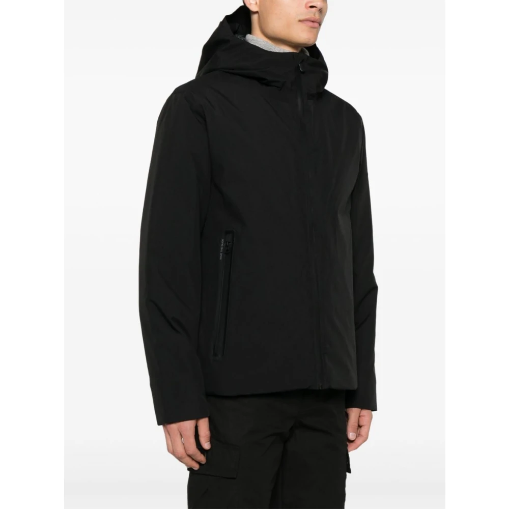 Save The Duck Zwarte gewatteerde jas Aw24 Black Heren