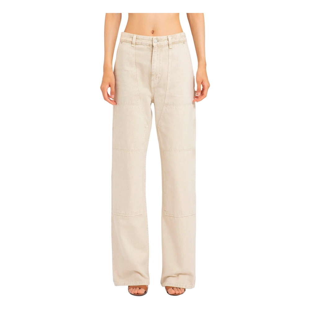 Helmut Lang Ecru Carpenter Jeans Straight Leg Beige Dames