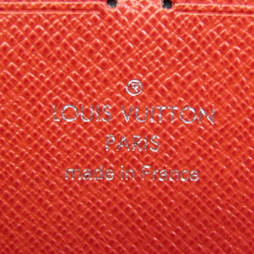 Louis Vuitton Vintage Tweedehands Oranje Leren Clémence Portemonnee Orange Dames
