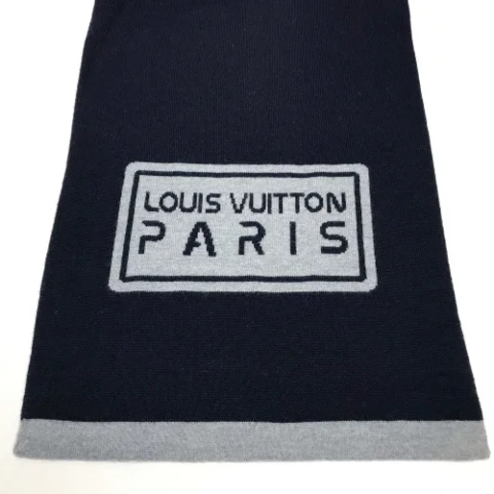 Louis Vuitton Vintage Pre-owned Wool scarves Blue Dames