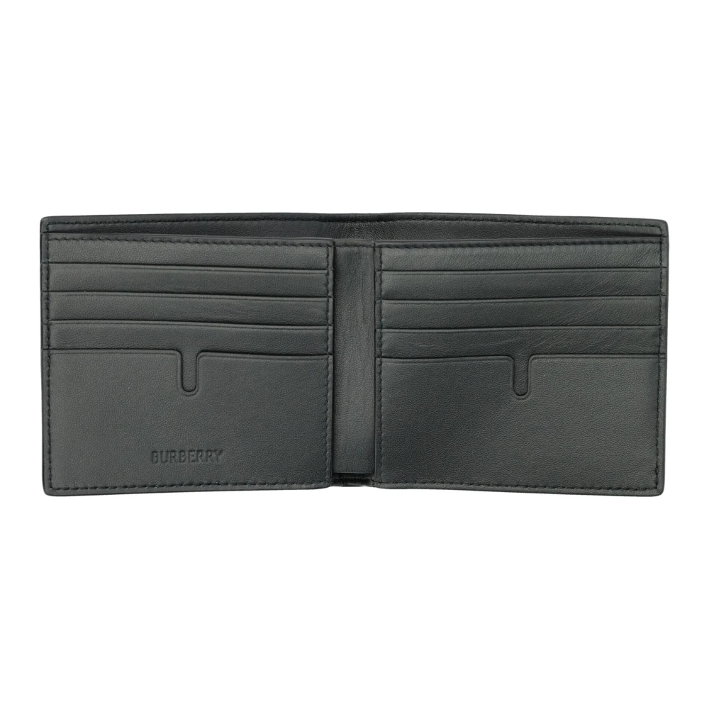 Burberry Leren B Shield Bifold Portemonnee Gray Heren