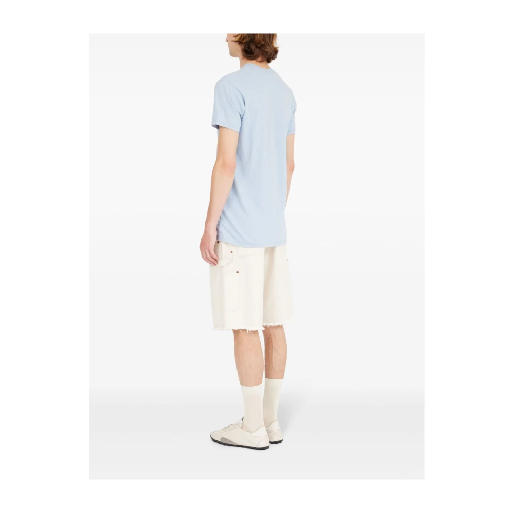 Maison Margiela Blauw Nummers Motief Ronde Hals T-shirt Blue Heren