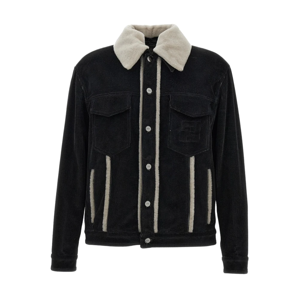 Fendi Men's Black Blouson - Faux Fur & Shearling Jackets - M - Jackets