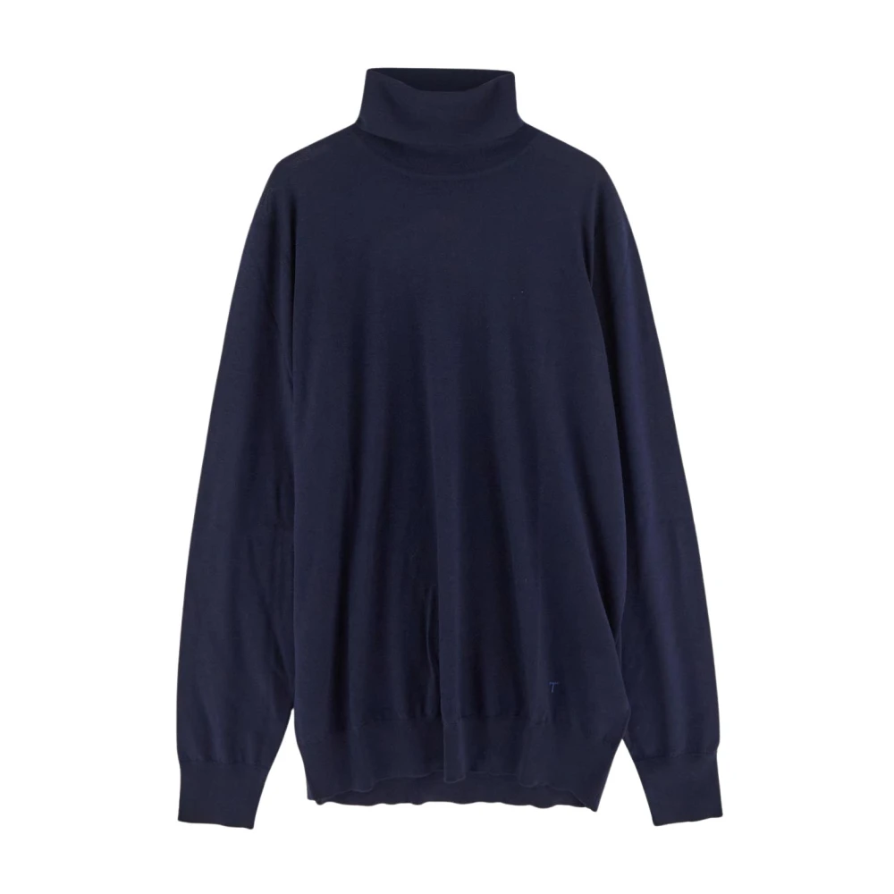 TOD'S Wollen Turtleneck Gebreid Blue Heren