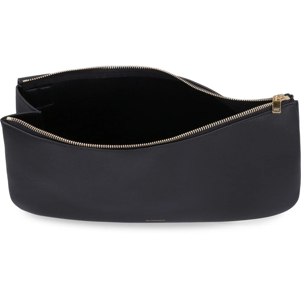 Jil Sander Stijlvolle Leren Crossbody Tas Black Dames