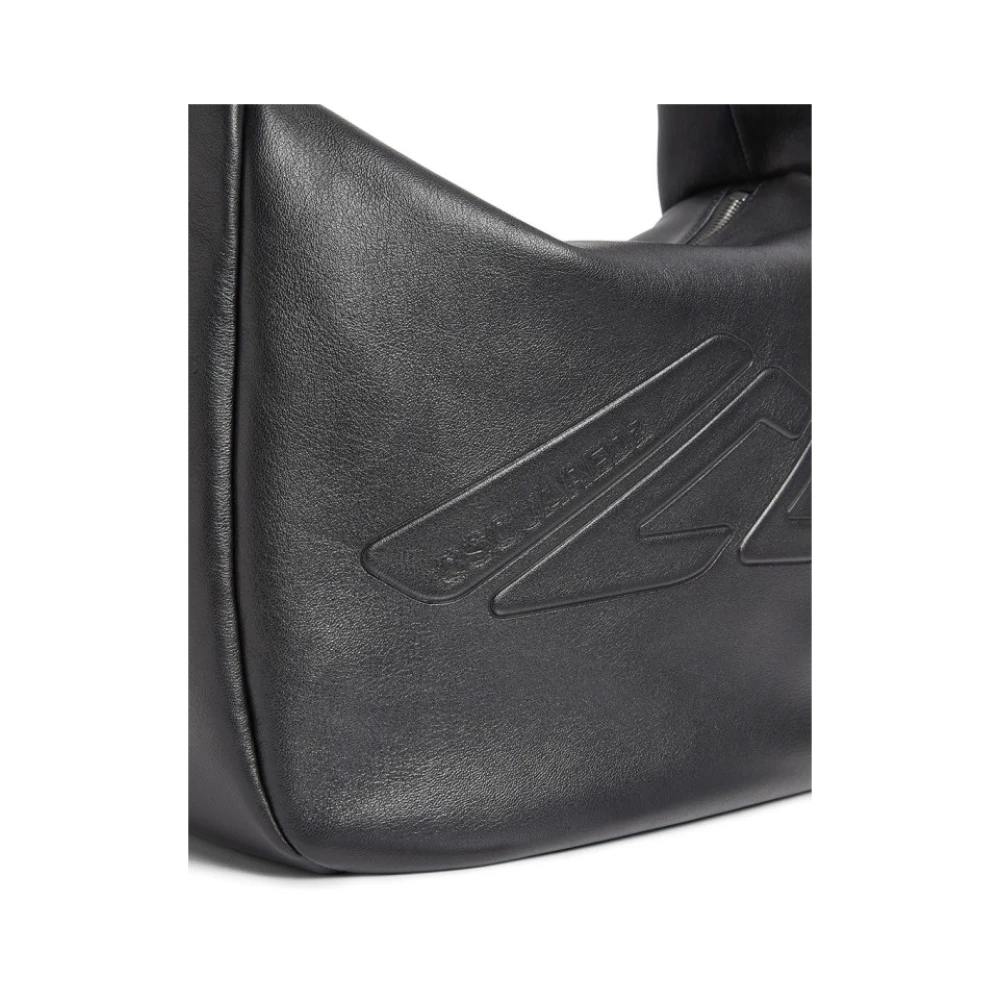 Dsquared2 Logo-geëmbosseerde leren tas Black Dames