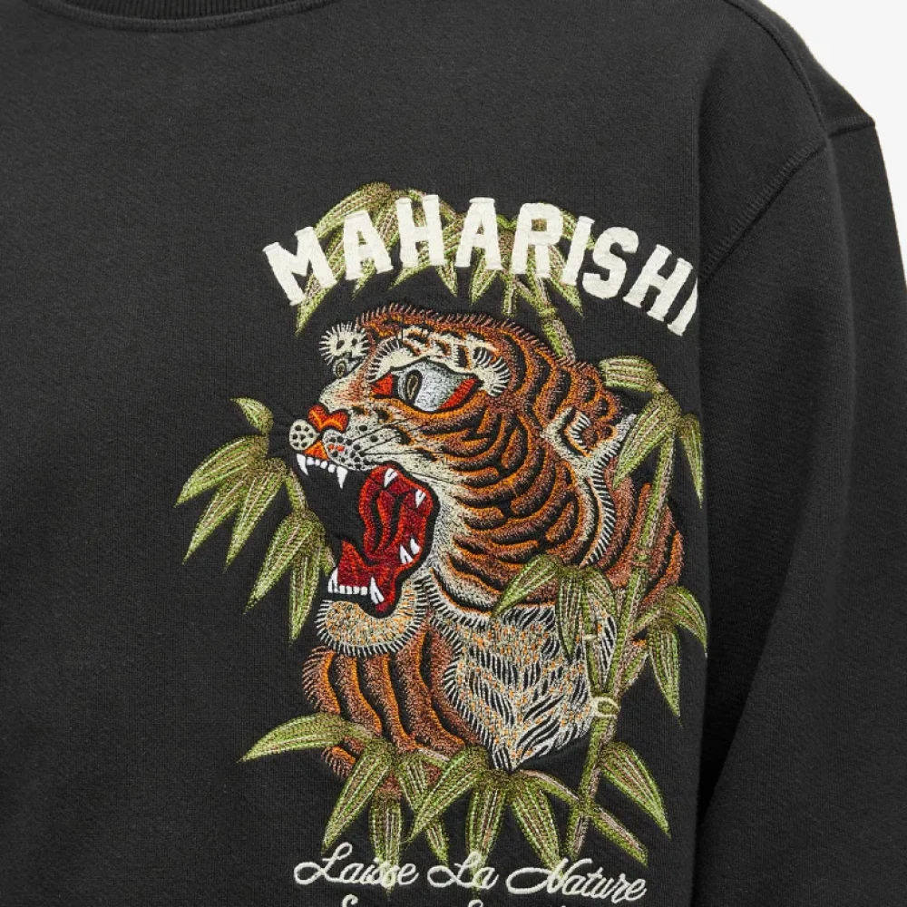 Maharishi Tijger Geborduurde Sweater Zwart Black Heren