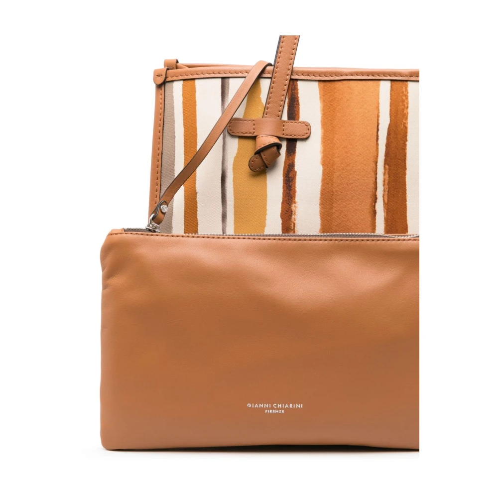 Gianni Chiarini Beige Tote Tas met Afneembare Pouch Multicolor Dames