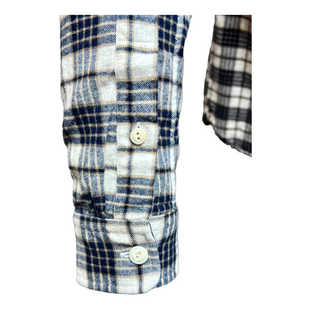 Xacus Katoenen Flanellen Geruite Shirt Blauw Blue Heren