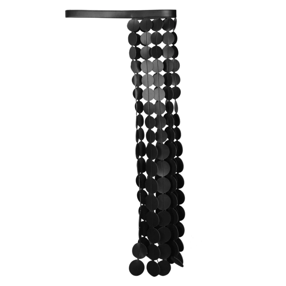 Liviana Conti Zwart leren riem met franjes Black Dames