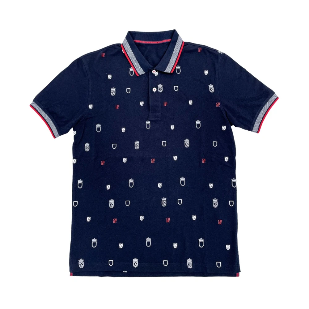 Carolina Herrera Navy Shield Polo Shirt Blue Heren