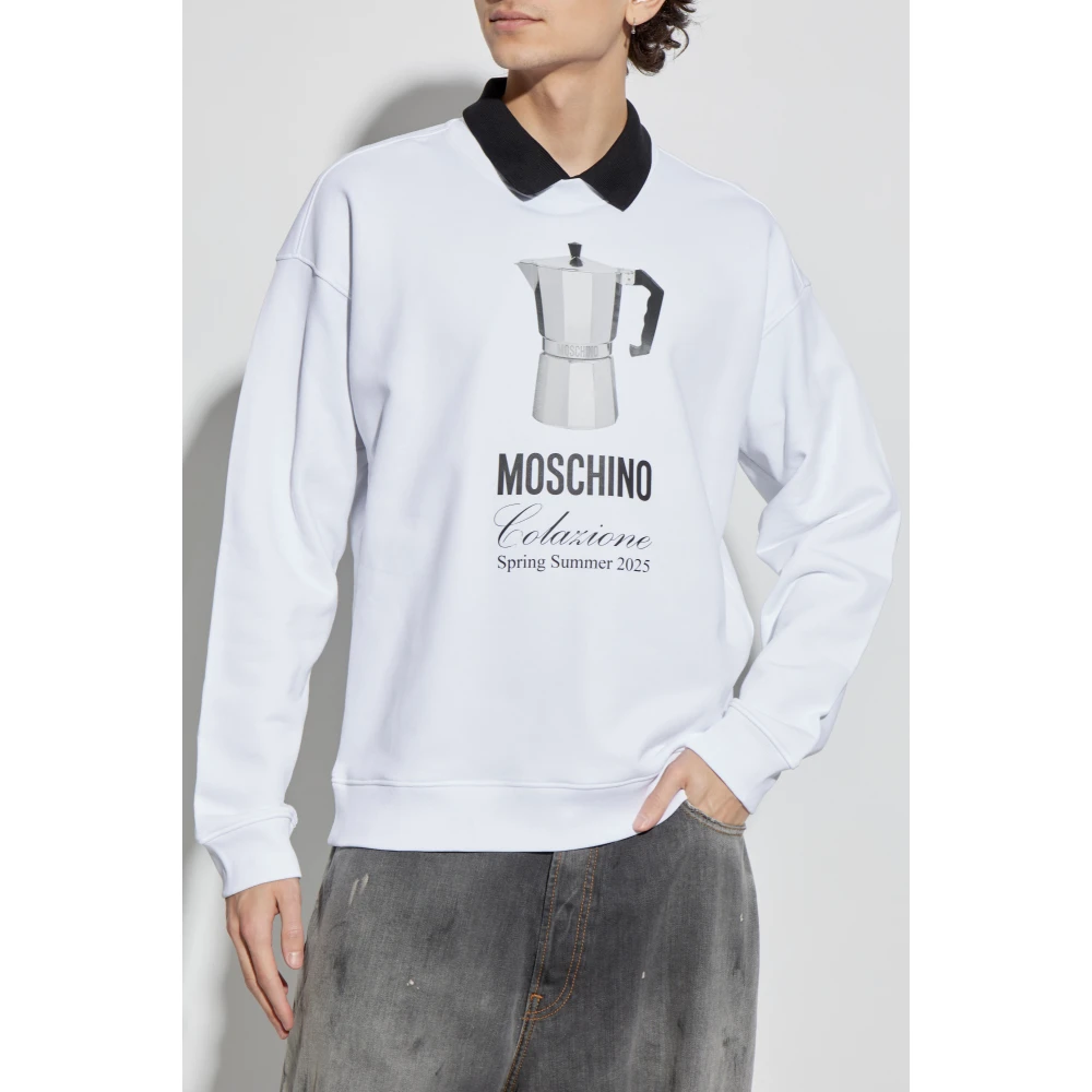 Moschino Gedrukte sweatshirt White Heren
