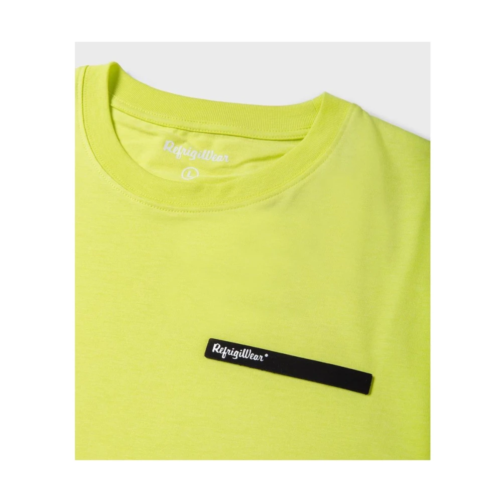 RefrigiWear Geprgd Logo Geel Katoenen T-Shirt Yellow Heren