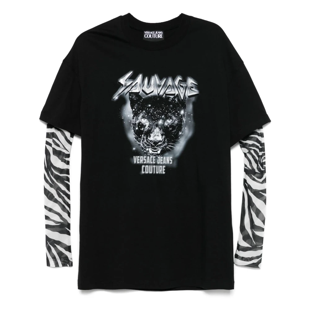 Versace Jeans Couture Zwarte Panther T-Shirt Black Dames