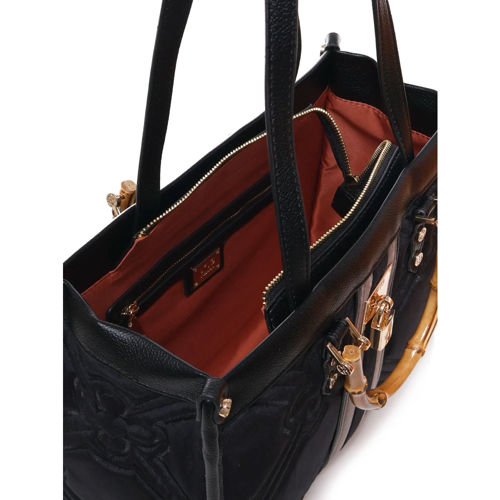 V73 Zwarte Handtas met Hangslot Black Dames