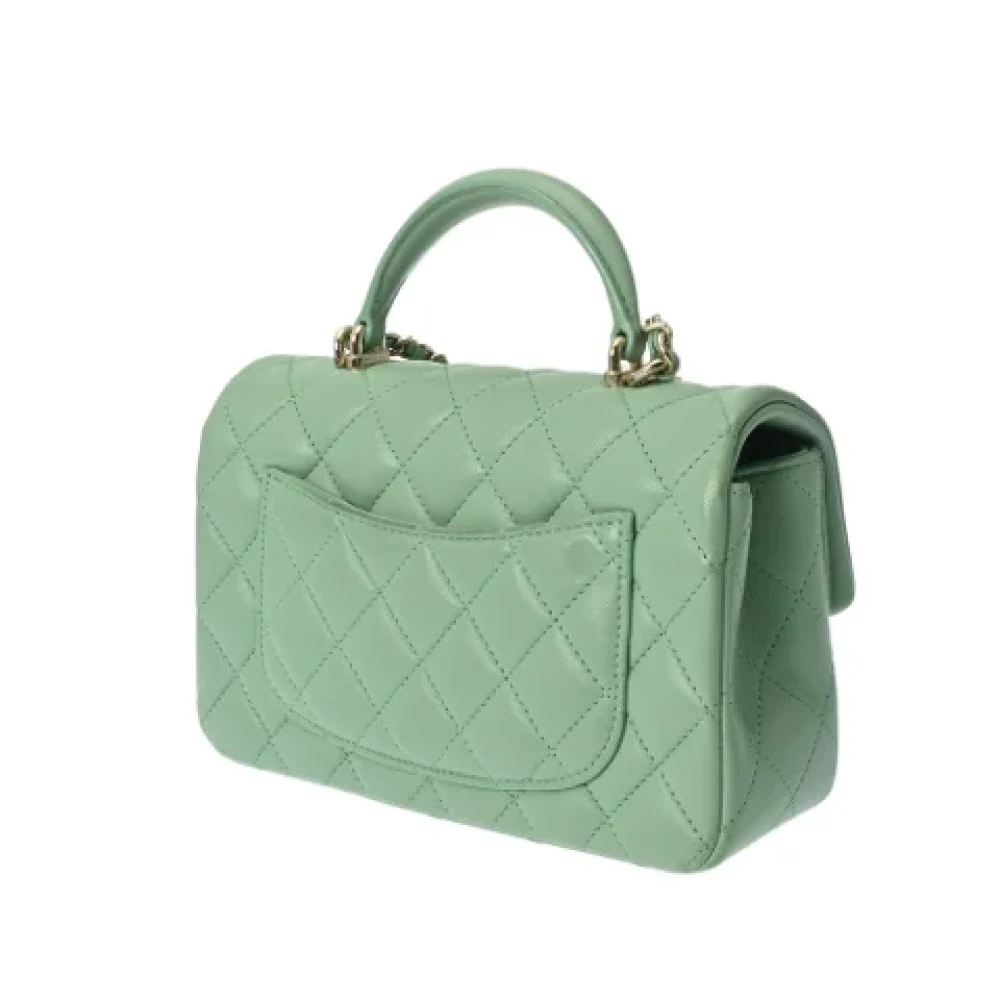 Chanel Vintage Pre-owned Leather chanel-bags Green Dames