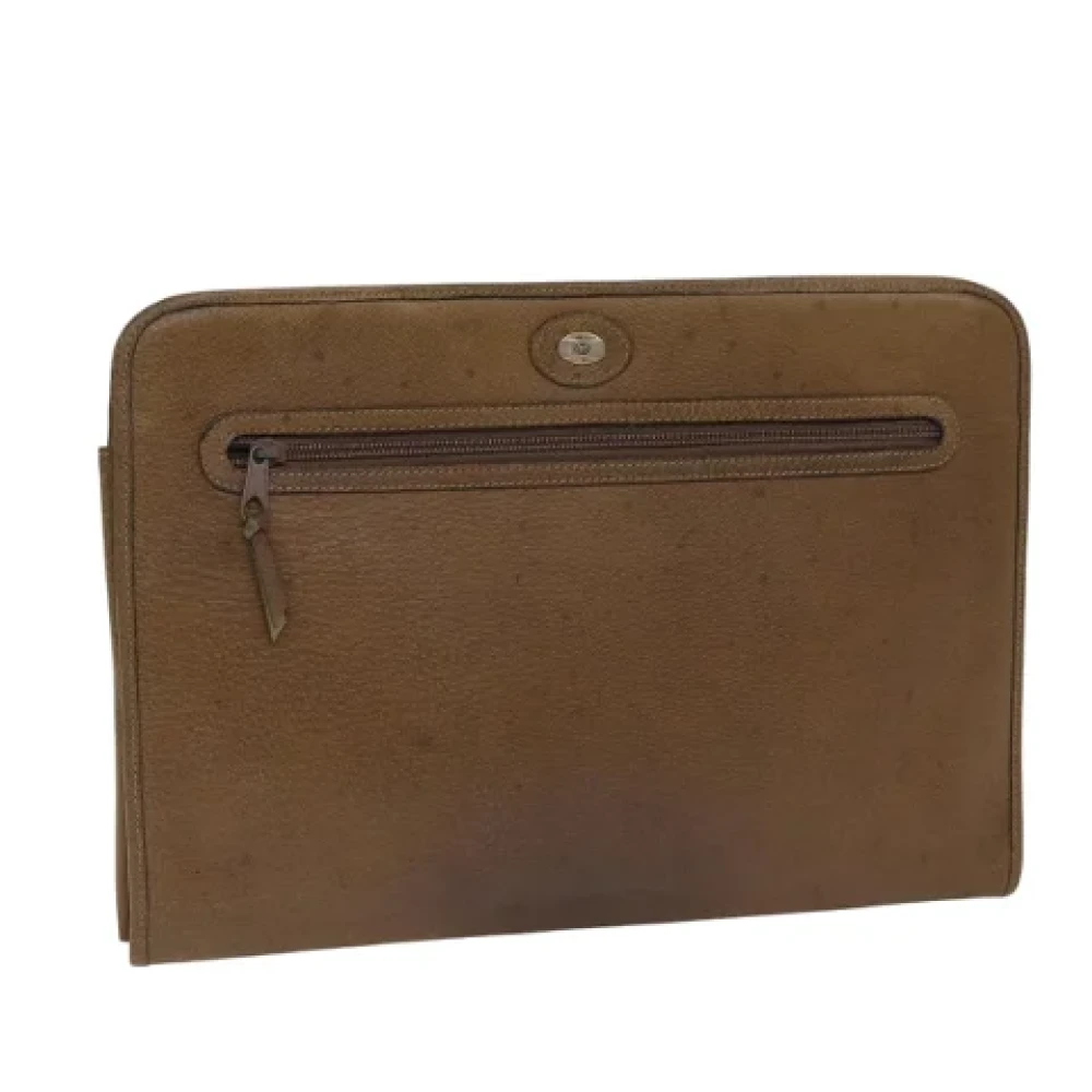 Gucci Vintage Pre-owned Leather clutches Brown Dames