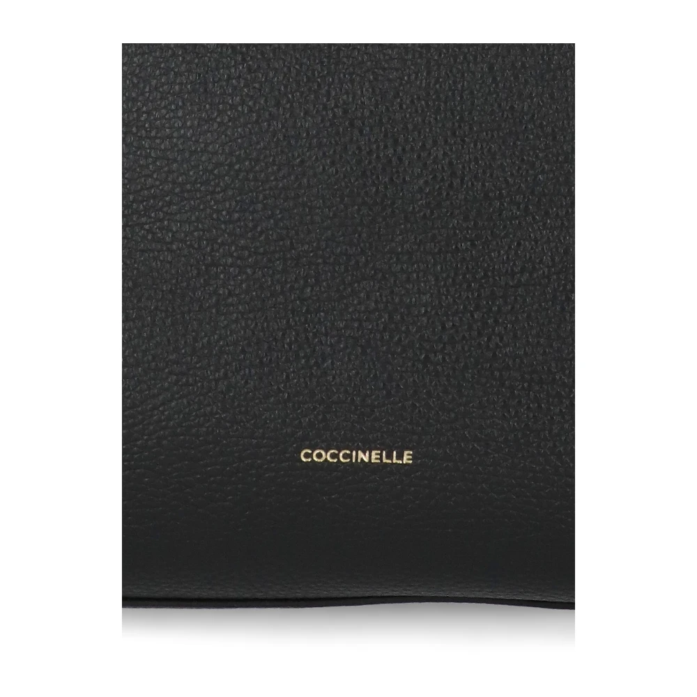 Coccinelle Zwarte leren schoudertas met drie handvatten Black Dames