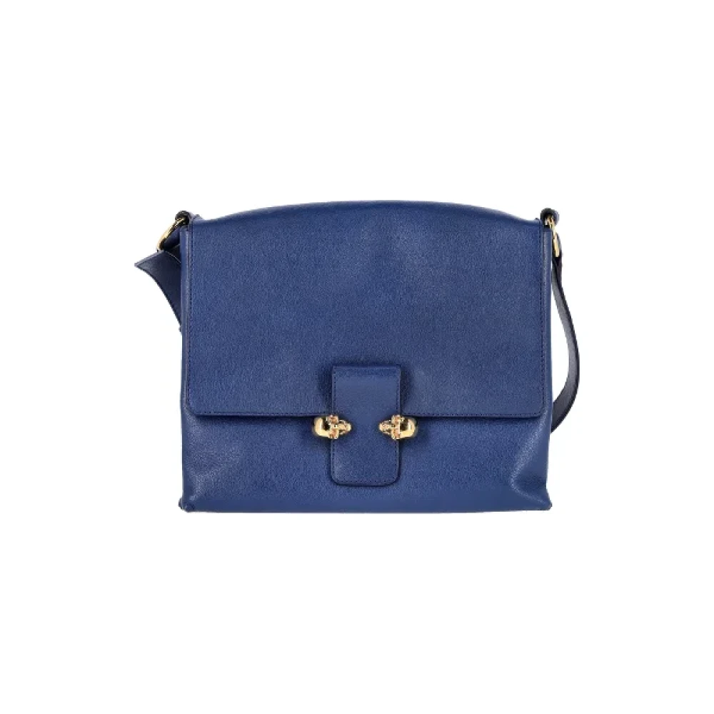 Alexander McQueen Pre-owned Leather crossbody-bags Blue Dames