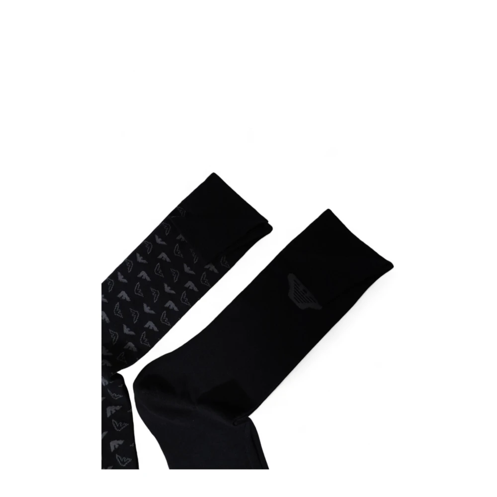Emporio Armani Printpatroon Instap Katoenen Sokken Black Heren