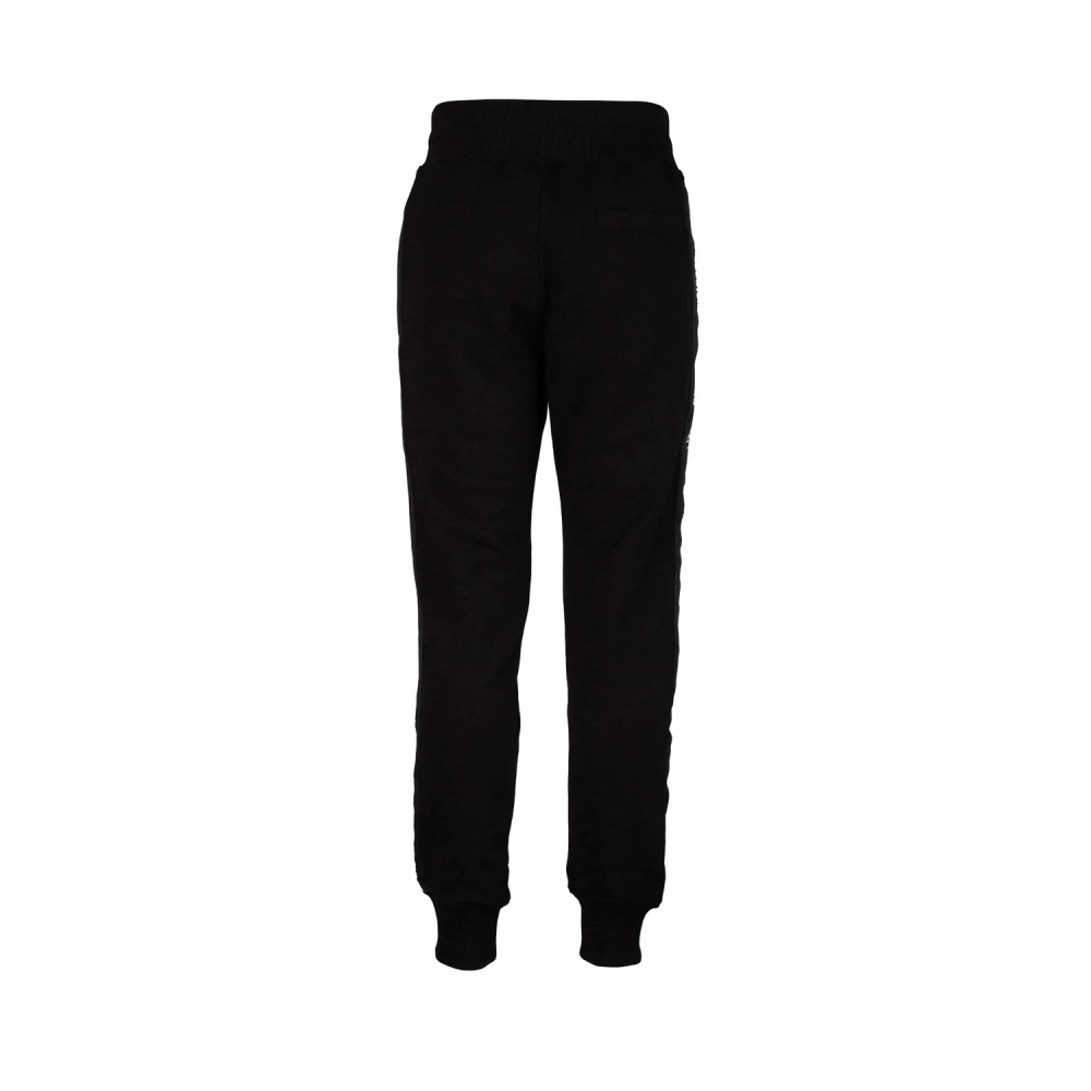 Versace Jeans Couture Zachte Lijn Jogger met Decoratieve Logo Banden Black Heren