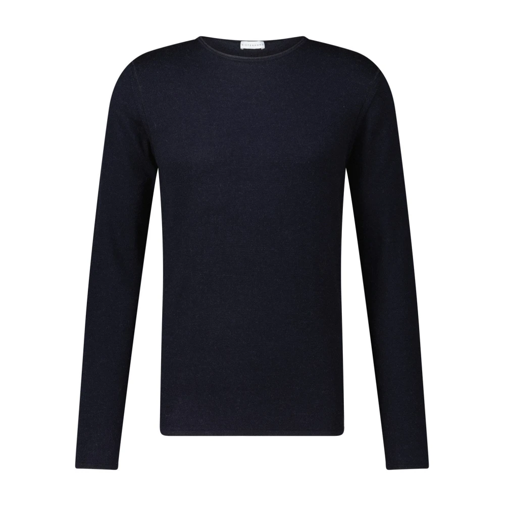 Kiefermann Wollen Gebreide Trui Modern Stijl Blue Heren