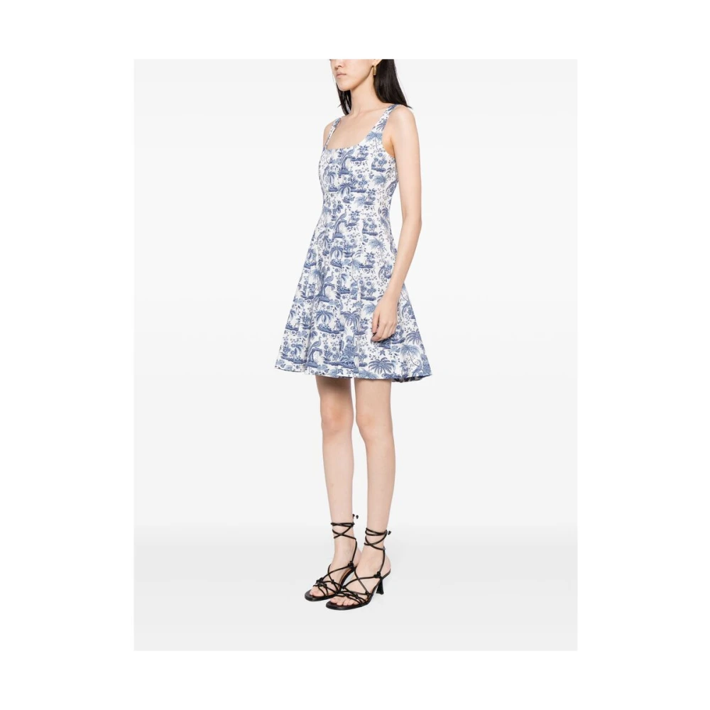 Staud Grafische Print Blauw Witte Jurk Multicolor Dames