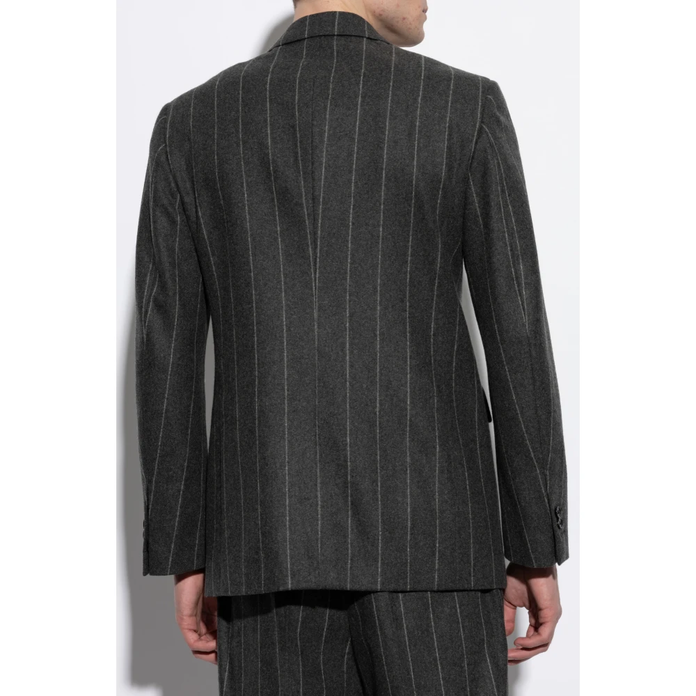 Burberry Wollen blazer met gestreept patroon Gray Heren