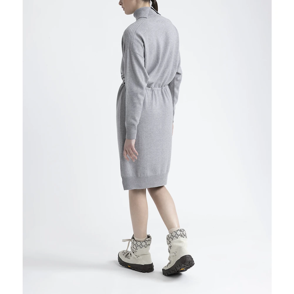 PESERICO Wol zijde en kasjmier midi jurk Gray Dames