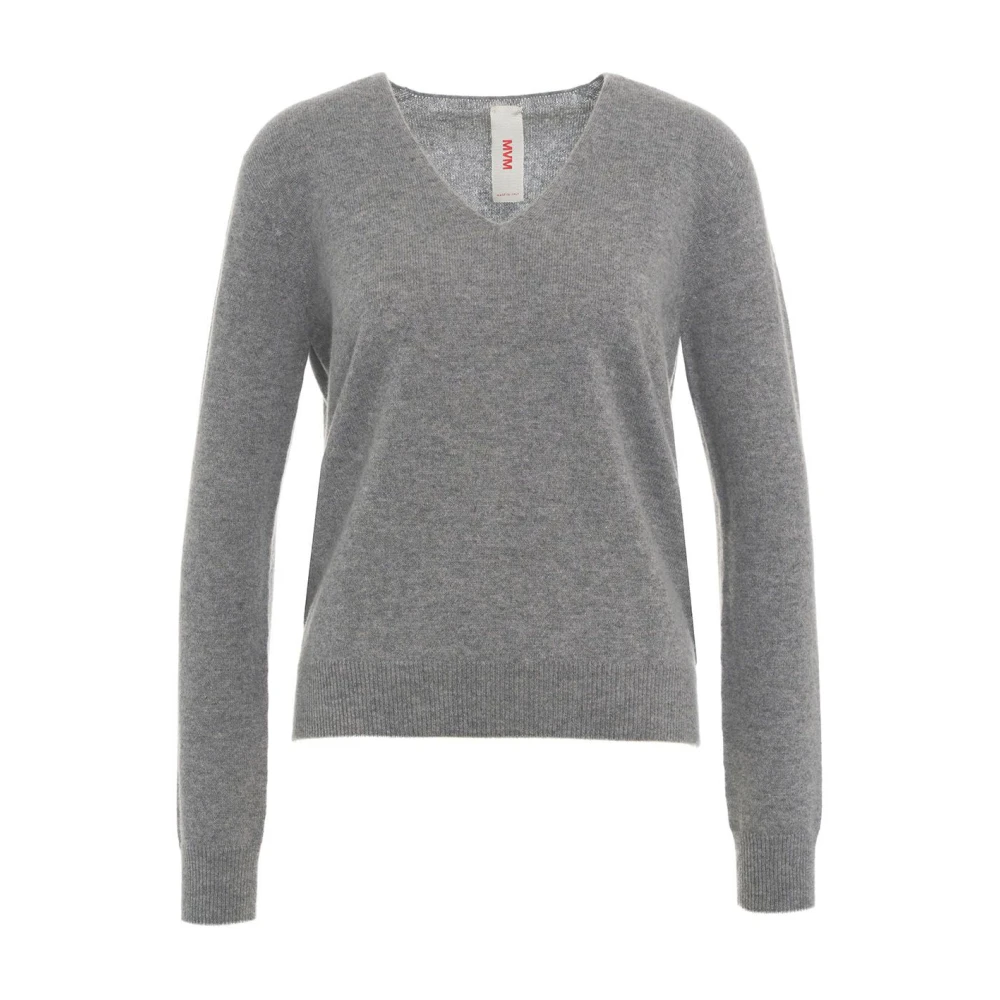 MVM Luxe Cashmere Gebreide Trui Grijs Gray Dames