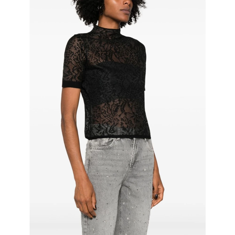 Twinset Zwarte Sweatshirt Aw24 Damesmode Black Dames