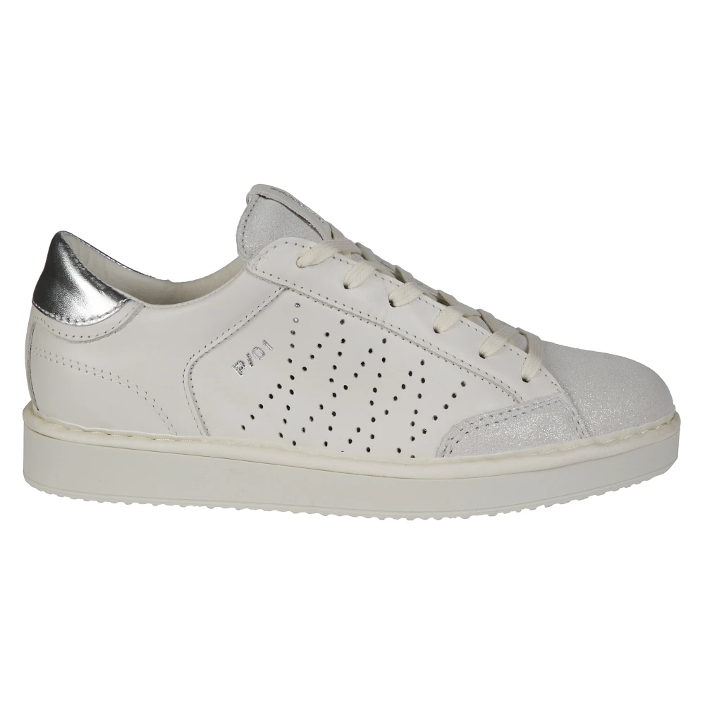 Panchic Lurex Leren Veterschoen Dames Schoenen Wit