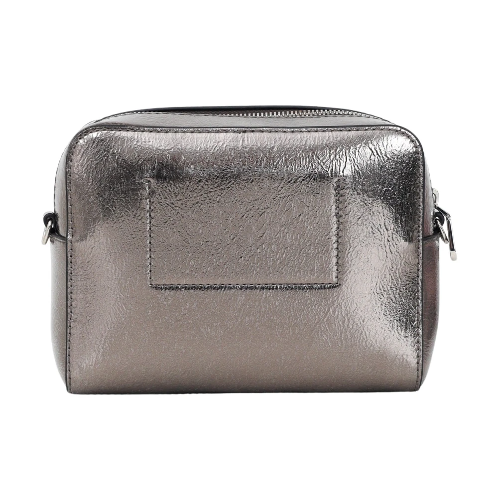 Calvin Klein Grijze Metallic Schoudertas Trendy Design Gray Dames