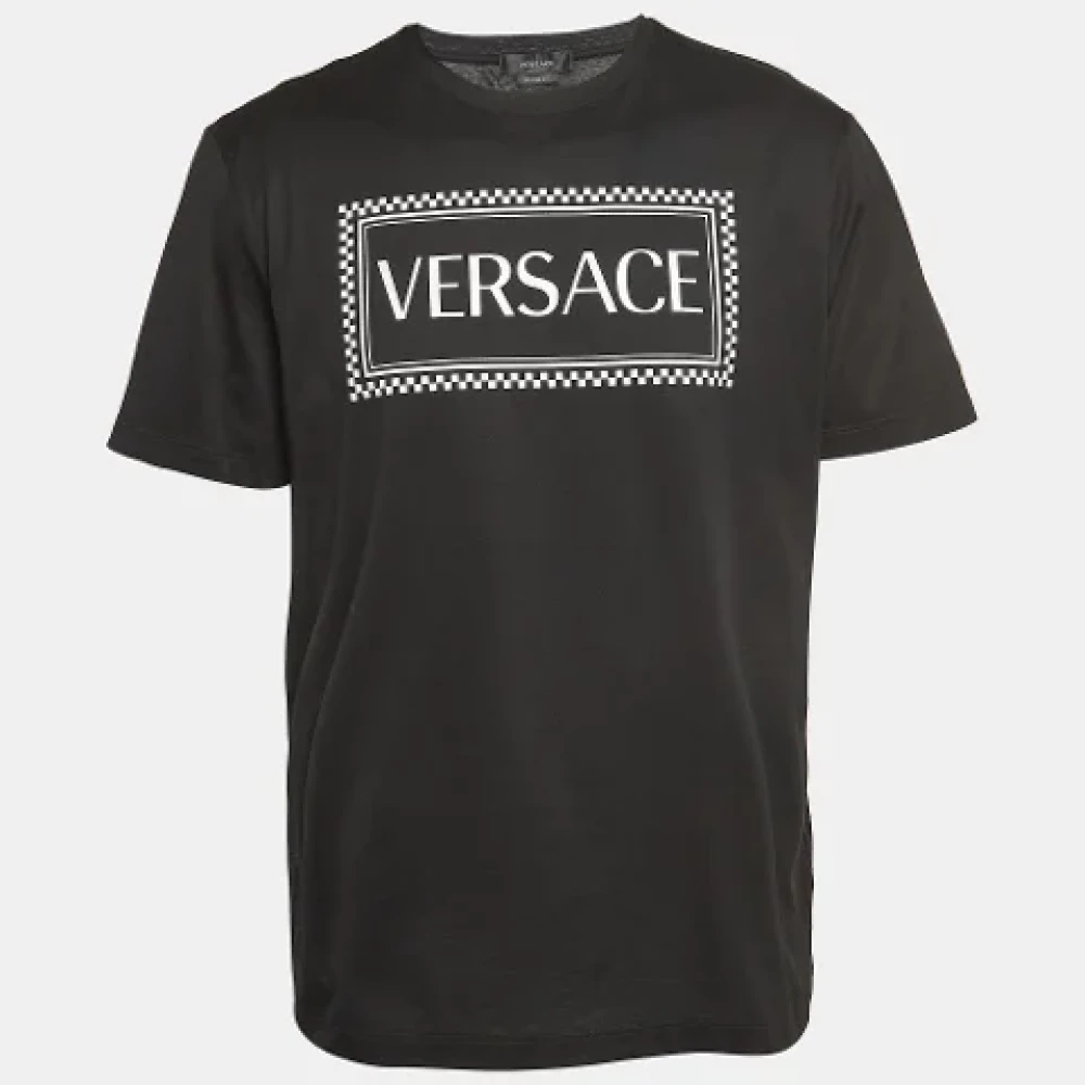 Versace Pre-owned Cotton tops Black Heren
