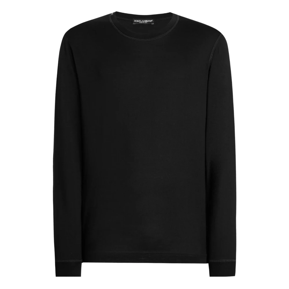Dolce & Gabbana Black T-Shirts And Polos - Male - Long Sleeve T-Shirts - Xl - Tops