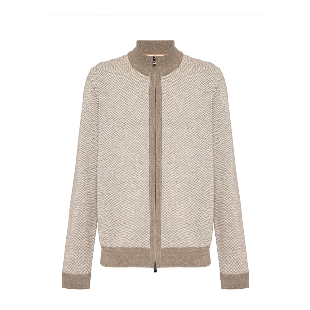 Hugo Men's Beige Cardigans, M, Zip Cardigan