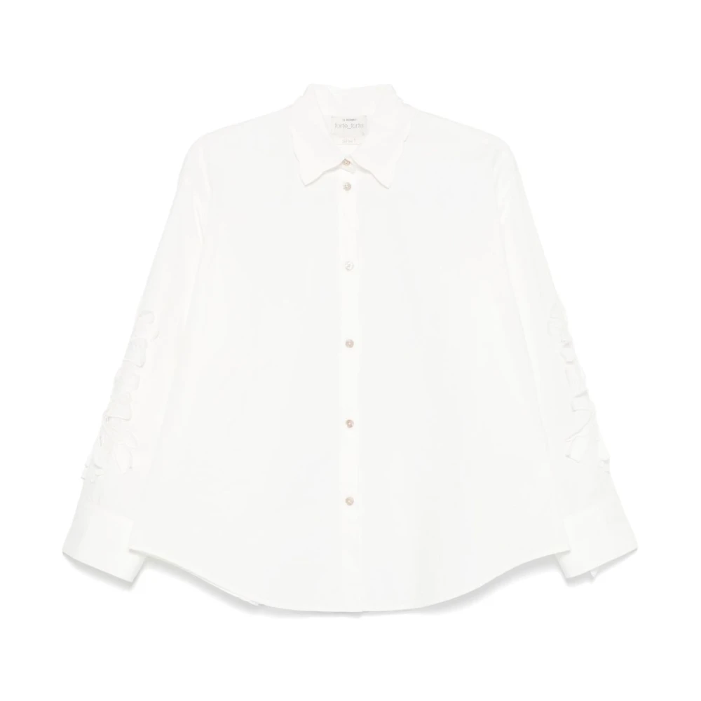 Forte Witte Button-Up Overhemd Lange Mouwen White Dames