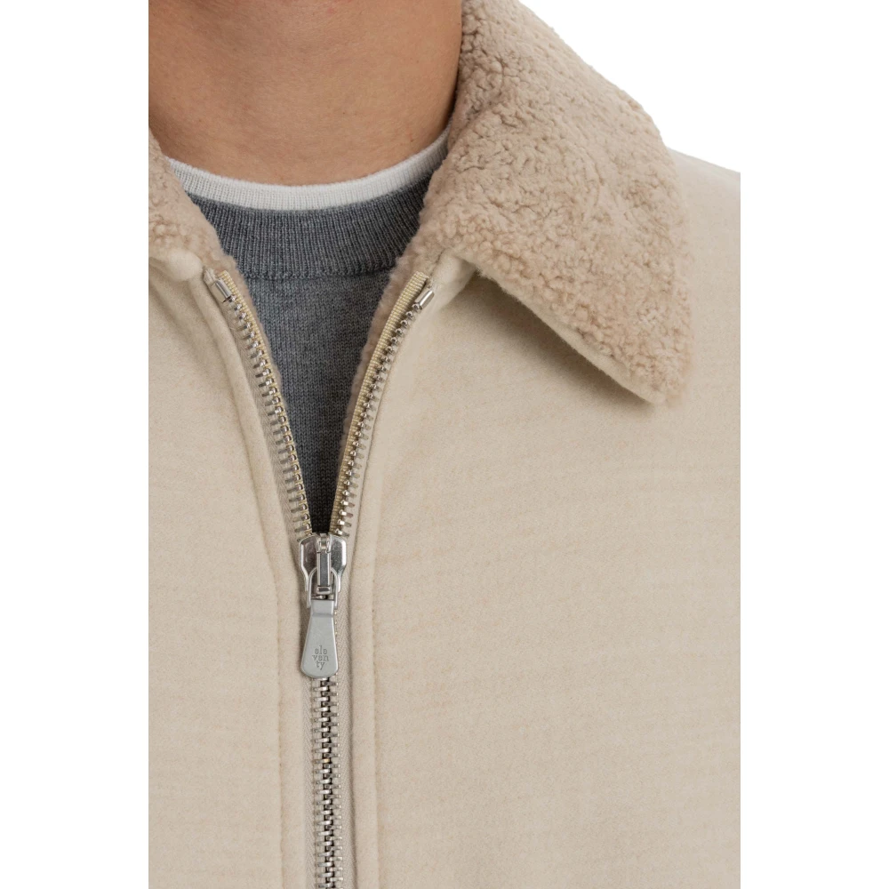 Eleventy Zachte Touch Dubbele Rits Jas Beige Heren
