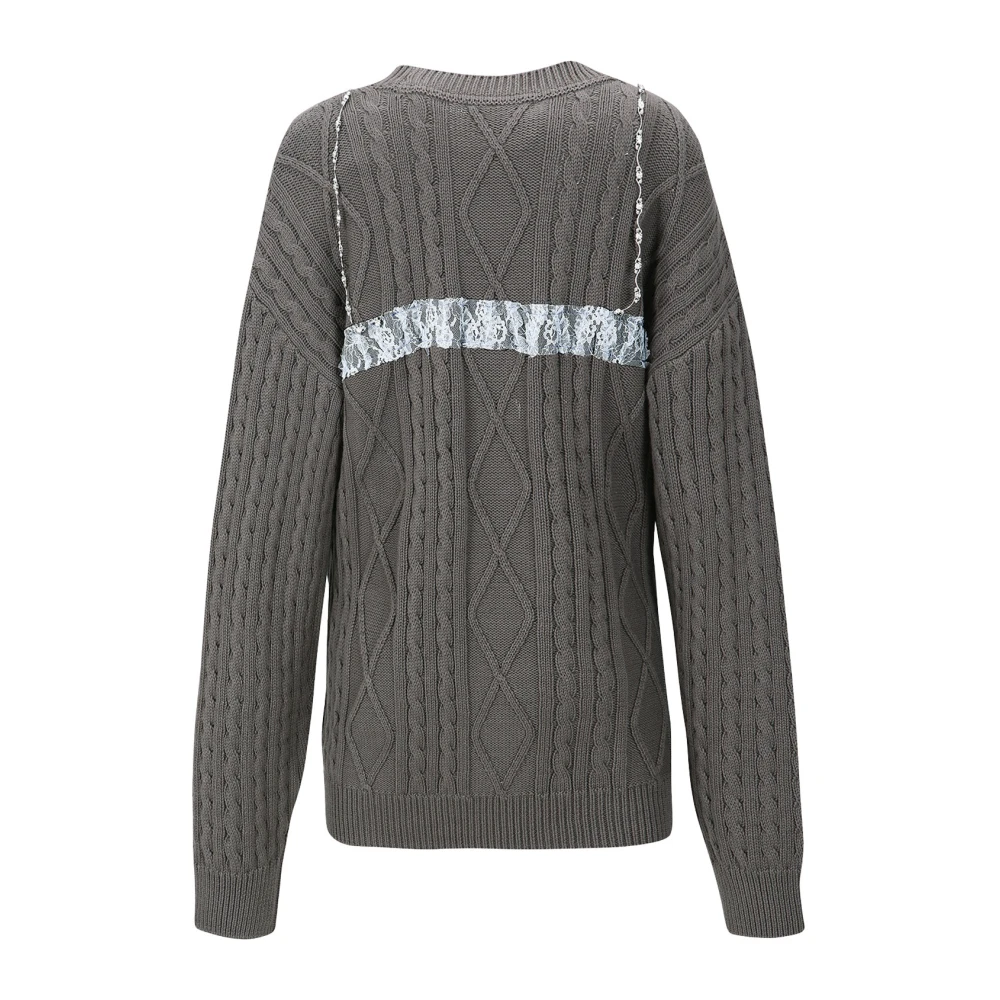 Andersson Bell Kanten Bh Gebreide Boyfriend Sweater Gray Dames