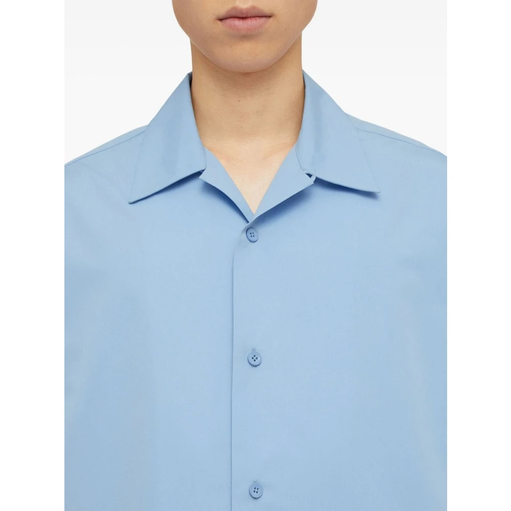 Jil Sander Short Sleeve Shirts Blue Heren