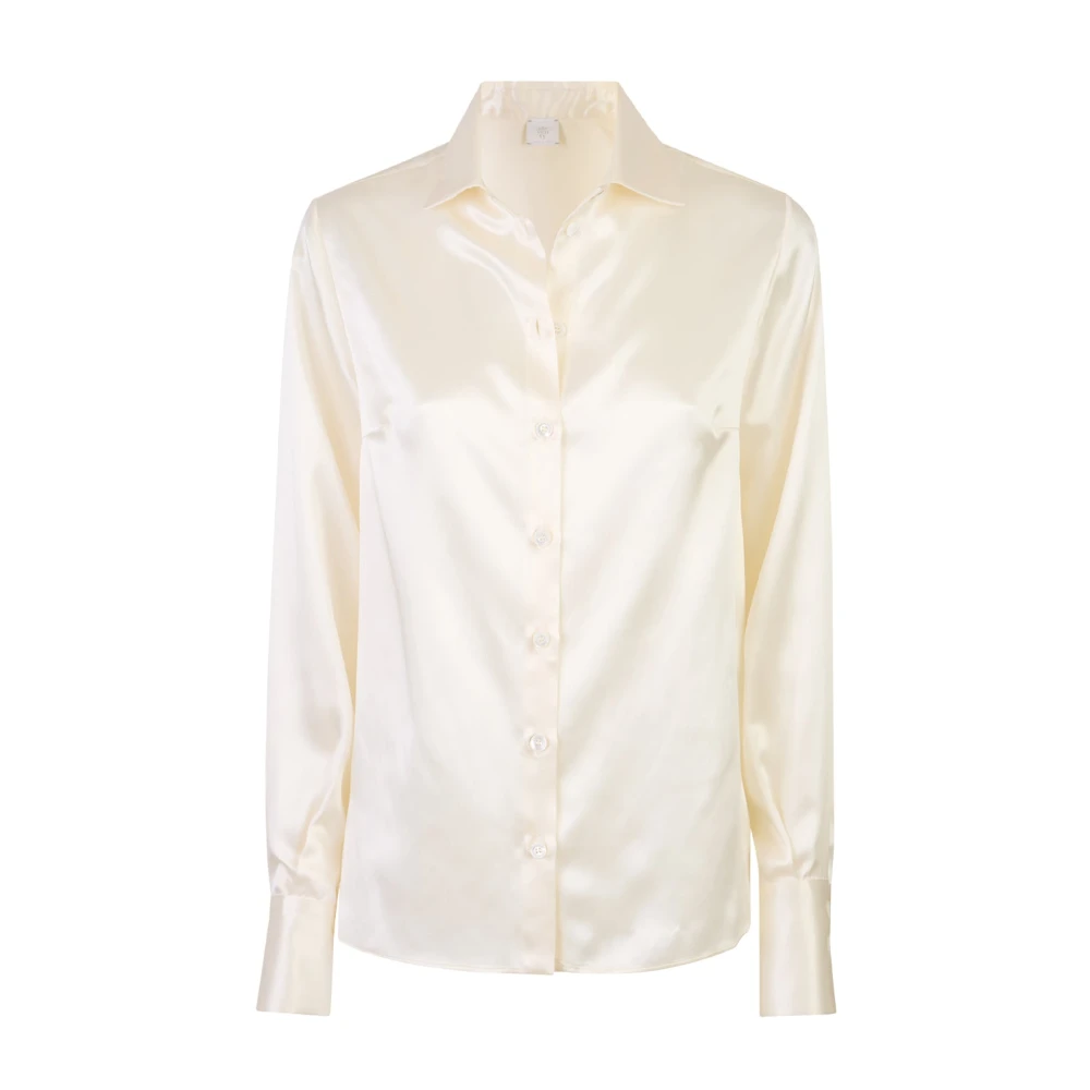 Eleventy Women's Beige Buttoned Silk Shirt - Shirts - Xs - Blouses & Shirts