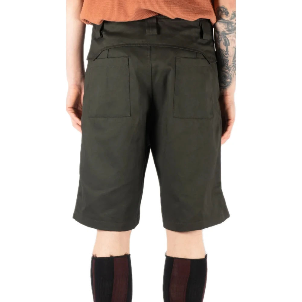 Gr10K Gevouwen Riem Shorts Green Heren